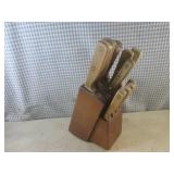 (EC1) Vintage Wood Kitchen Knives w... (EC1) Vintage Wood Kitchen Knives w...