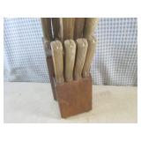 (EC1) Vintage Wood Kitchen Knives w... (EC1) Vintage Wood Kitchen Knives w...