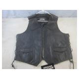 (FRNT) New Genuine Leather Vest Siz... (FRNT) New Genuine Leather Vest Siz...