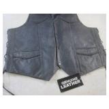 (FRNT) New Genuine Leather Vest Siz... (FRNT) New Genuine Leather Vest Siz...
