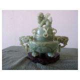 Jadeite Tripod Censer and Cover
