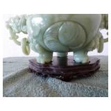 Jadeite Tripod Censer and Cover
