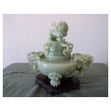 Jadeite Tripod Censer and Cover