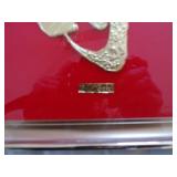 Large Framed Chinese Calligraphy in 24K GOLD on red background