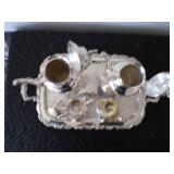 Vintage Oneida USA Silver Tray Coffee & Tea Set Complete