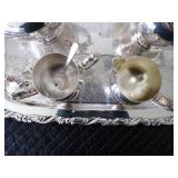 Vintage Oneida USA Silver Tray Coffee & Tea Set Complete