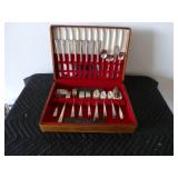 Vintage Oneida Silverware Set in Original Wood Case