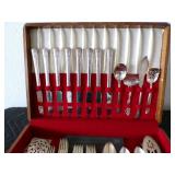 Vintage Oneida Silverware Set in Original Wood Case