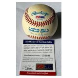 Yogi Berra Signed Baseball Inscribed "HOF 72" with PSA DNA COARawlings OALB Budig Ball with Case