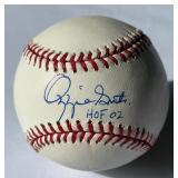 Ozzie Smith Signed and Inscribed "HOF 02" Baseball With PSA COA Rawlings OMLB Selig Ball With Case