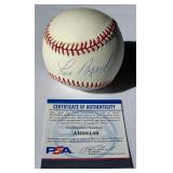 Lou Brock Signed Baseball With PSA COA Rawlings Official League Ball With Case