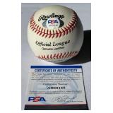 Lou Brock Signed Baseball With PSA COA Rawlings Official League Ball With Case