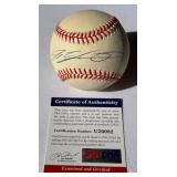 Ivan Pudge Rodriguez Signed Basebal With PSADNA COA Rwalings OALB Budig Ball With Case