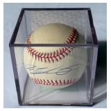 Ivan Pudge Rodriguez Signed Basebal With PSADNA COA Rwalings OALB Budig Ball With Case