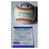 Rollie Fingers Signed Baseball With PSA COA Rawlings OALB Brown Ball With Case