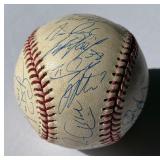 2004 Minnesota Twins Team Signed on 2004 Opening Day OMLB Ball - Joe Mauer, Johan Santana, Jacque Jones, Rivas, Guzman, Koskie, Offerman, Mays, Radke, Balfour, Gardenhire, Lohse, Nathan, Ryan, Lecroy,