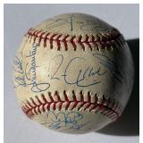 2004 Minnesota Twins Team Signed on 2004 Opening Day OMLB Ball - Joe Mauer, Johan Santana, Jacque Jones, Rivas, Guzman, Koskie, Offerman, Mays, Radke, Balfour, Gardenhire, Lohse, Nathan, Ryan, Lecroy,