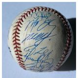 2004 Minnesota Twins Team Signed on 2004 Opening Day OMLB Ball - Joe Mauer, Johan Santana, Jacque Jones, Rivas, Guzman, Koskie, Offerman, Mays, Radke, Balfour, Gardenhire, Lohse, Nathan, Ryan, Lecroy,