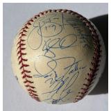 2004 Minnesota Twins Team Signed on 2004 Opening Day OMLB Ball - Joe Mauer, Johan Santana, Jacque Jones, Rivas, Guzman, Koskie, Offerman, Mays, Radke, Balfour, Gardenhire, Lohse, Nathan, Ryan, Lecroy,