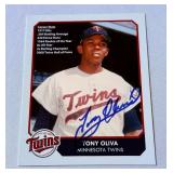 Tony Oliva Signed Team Issued Stat Card - Minnesota Twins Baseball