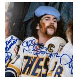Slap Shot Signed and Framed Photo - Dave Hanson, Jeff Carlson and