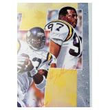 Randall McDaniel, Henry Thomas, and Steve Jordan Signed 1992 Minnesota Vikings Football Print