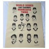1987 Minnesota Twin World Series Team Print by Everett Hays