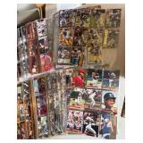 Large Box of Unsorted Binder Sheets - Baseball and Football Cards