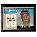 Hank Aaron 1968 Topps Sporting News All-Stars #370 Vintage Baseball Card