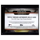 Byron Buxton Auto Relic /27 2024 Topps Triple Threds #TTAR-BB4 Numbered 15/27 RARE Minnesota Twins Baseball Card