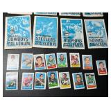 1969 Topps 4 in 1 (8) Stamp Books and 15 Individual Stamps - Vintage Footballl Cards