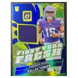Dallas Turner RC Relic 2024 Donruss Optic First Year Fresh #FYF-DTR Rookie Minnesota Vikigns Football Card