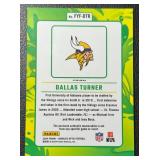 Dallas Turner RC Relic 2024 Donruss Optic First Year Fresh #FYF-DTR Rookie Minnesota Vikigns Football Card