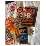 Minnesota Twins Vintage World Series Collection 1987 / 1991 - Wheaties Box, Cups, Mug, Bumper Stickers, VHS, Schedule, Program, Posters, Homer Hankies