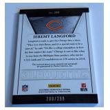 Jeremy Langford Auto Jumbo Patch RC /299 2015 Crown Royale #220 Numbered 200/299 Rookie Football Card
