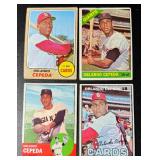 Orlando Cepeda 4 Card Vintage Baseball Lot