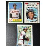 Rod Carew 3 Card Vintage Baseball Lot