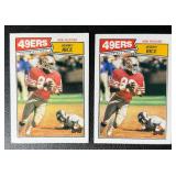 2 Jerry Rice 2nd Year Football Cards 1987 Topps #115