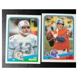 Dan Marino and John Elway 1988 Topps Football Cards