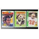 OJ Simpson 3 Card Vintage Football Lot 1977 and 1978