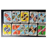 10 Card 1971 Topps Football Vintage Game Cards - Bart Starr, Fran Tarkenton, Joe Namath and More
