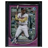 Ronald Acuna Jr.Purple Mojo  183/299 2025 Bowman Chrome #21 Atlanta Braves Baseball Card