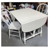 Shabby Chic Drop Leaf Table and Chairs Plus Two extra Chairs Great Condition