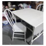 Shabby Chic Drop Leaf Table and Chairs Plus Two extra Chairs Great Condition