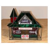 1997 Franklin Mint Coca Cola Stained Glass Train Station Lighted House