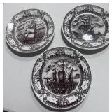 3 Italian Made Ship Plates