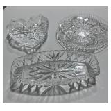 Three Cut Glass Pieces