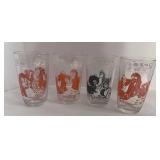 Set of 4 Hazel Atlas Swanky Swig Juice Glasses Kiddie Kup