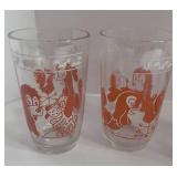 Set of 4 Hazel Atlas Swanky Swig Juice Glasses Kiddie Kup