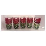 5 Anchor Hocking Rose Juice Glasses
